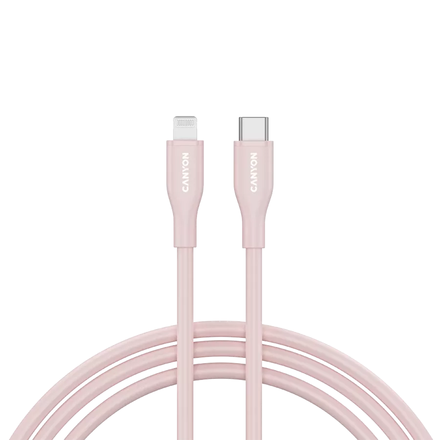 CANYON Lightning Cable, 1 m, Pink — Image №1