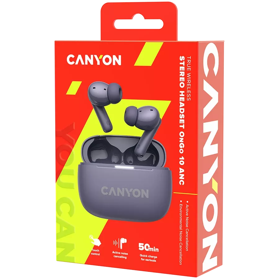 CANYON TWS-10 {Бездротове} Гарнітура, Фіолетовий — Зображення №9