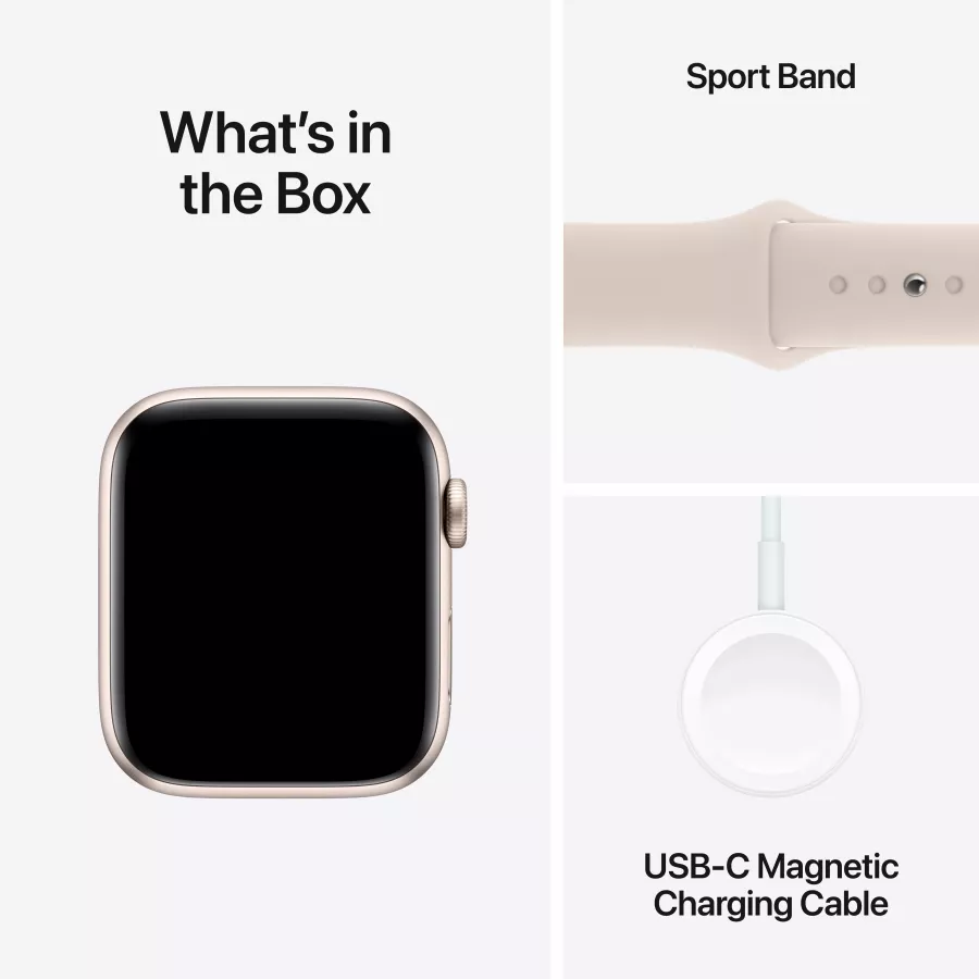 Apple Watch SE GPS Gen.2 (2023)  Starlight Sport Band, M/L, 44mm, Starlight — Image №8
