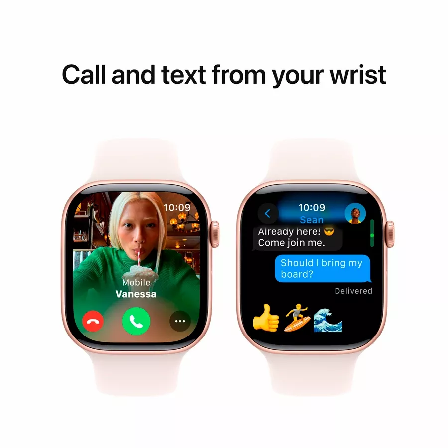 Apple Watch Series 10 GPS  Light Blush Sport Band, S/M, 46mm, Rose Gold — Image №7