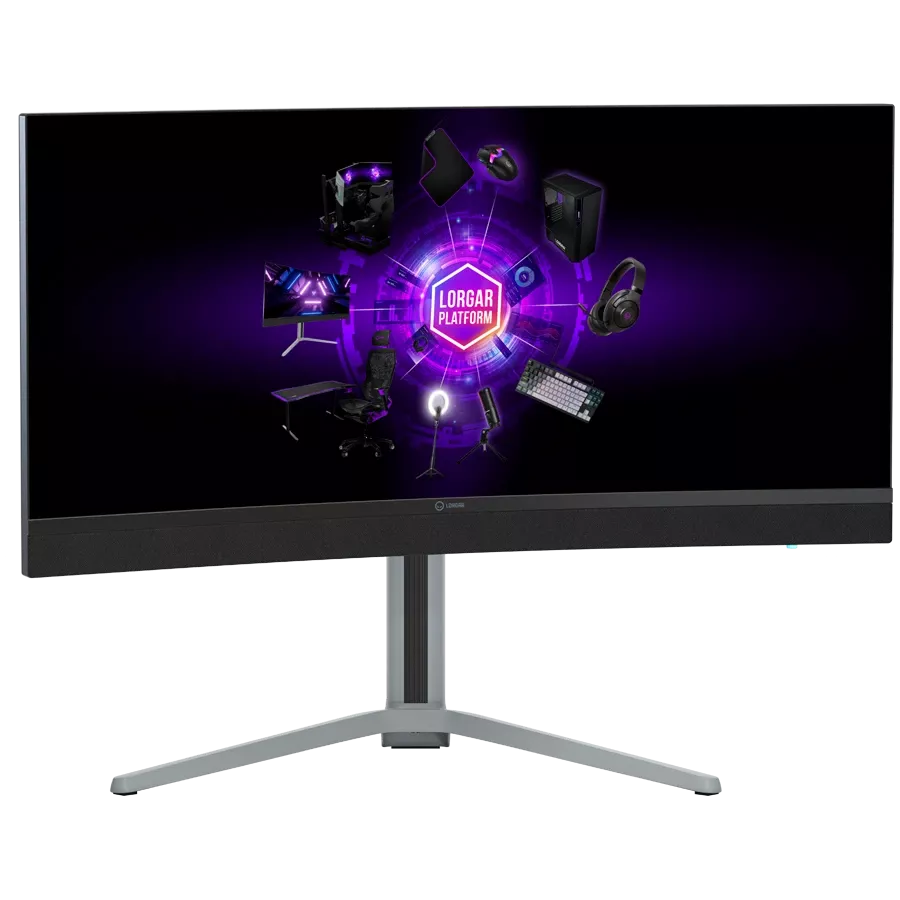 LORGAR Monitor LCD (34", 3440x1440, VA) Black/Milky Gray — Image №4