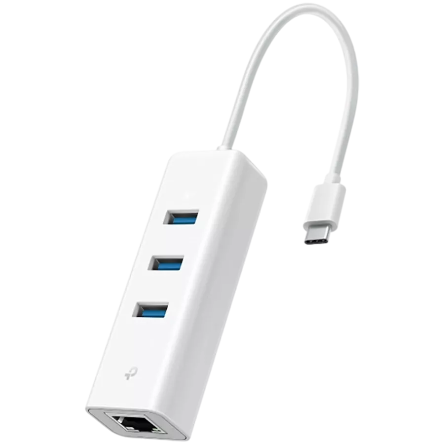 TP-LINK USB Type-C 3-Port Hub & Gigabit Ethernet Adapter Белый — Изображение №1