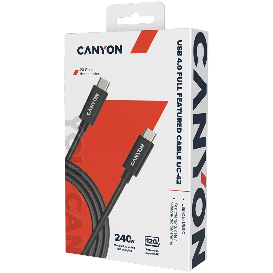 CANYON USB-C Cable UC-42, Black, 2m — Image №2