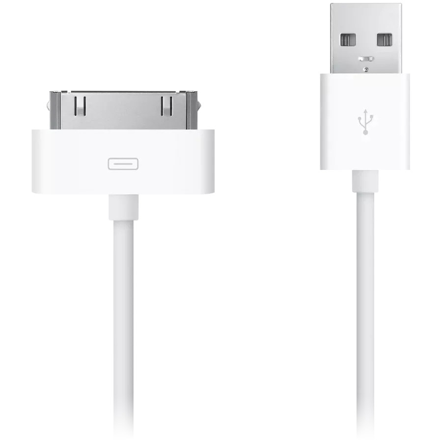 USB to 30-pin Apple Dock Connector APPLE, 1 m, White — Image №1