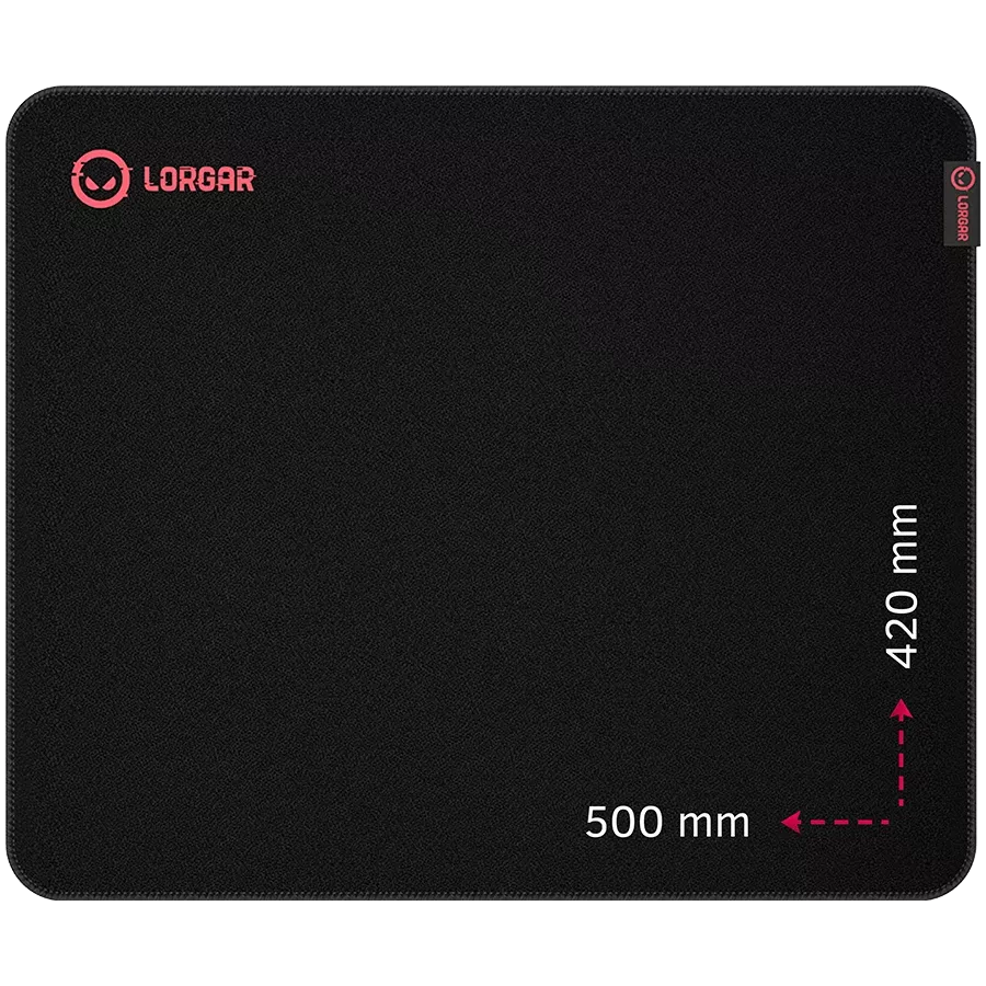 Παιχνίδι ποντικιού Lorgar 500mm x 420mm x 3mm, Μαύρο / Κόκκινο — Εικών №1