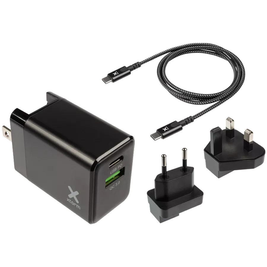Power Adapter XTORM 2*USB/USB-C, 20 W (Lightning Cable included) — Image №1