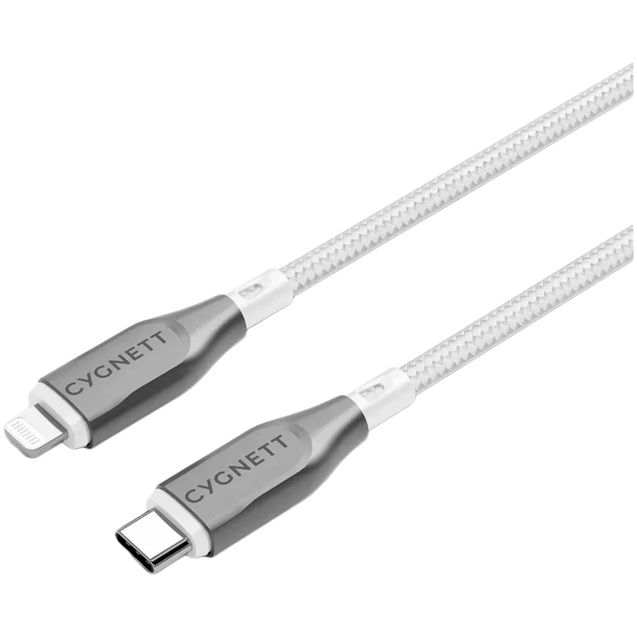 Кабель-переходник с USB-C на Lightning CYGNETT, 1 м, Белый — Изображение №1