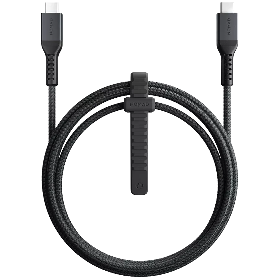 Кабель для зарядки Nomad USB-C Kevlar Cable 100W (1.5 m) Чорна (NM01321385) — Зображення №1