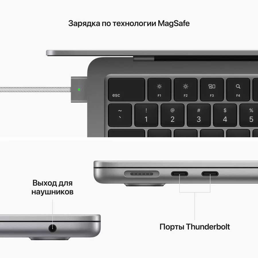 MacBook Air 13.6"  M2 (8C CPU/10C GPU), 8 ГБ, 512 ГБ, Space Gray — Изображение №12