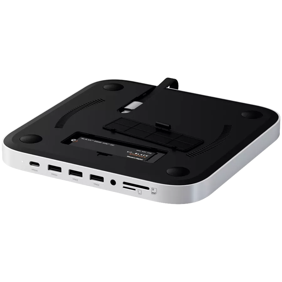 Подставка-док-станция  Satechi Mini Stand & Hub with NVMe SSD Enclosure Silver (ST-GMMSHS) — Изображение №3