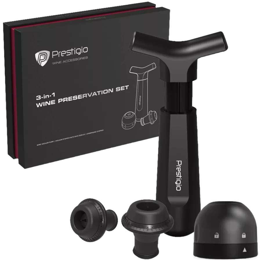 PRESTIGIO , BlackManual vacuum wine stopper — Image №1