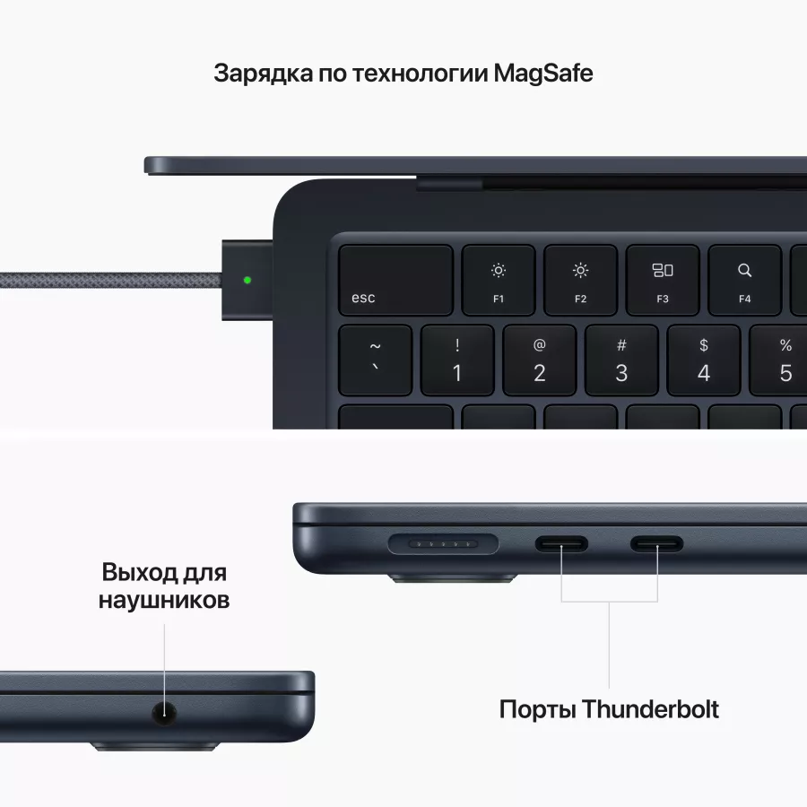 APPLE MacBook Air 13.6"  Apple M2 (8C CPU/8C GPU), 16 ГБ, 512 ГБ, Тёмная ночь — Изображение №12