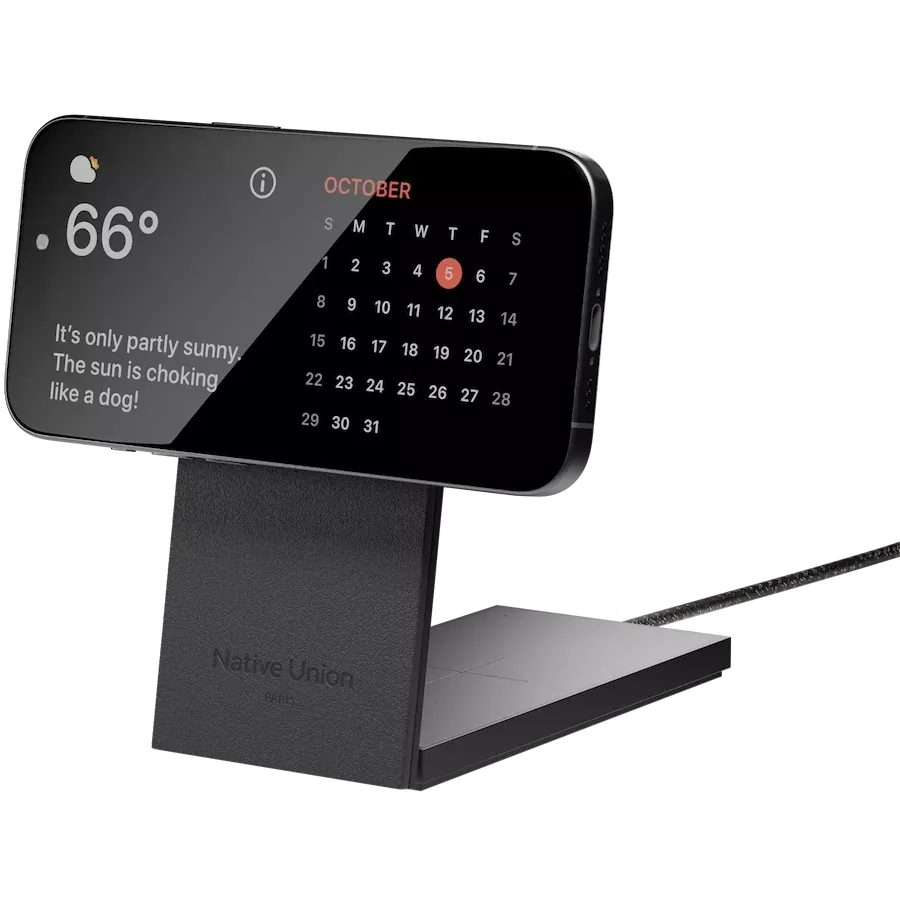 Бездротовий зарядний пристрій Native Union Rise 2-in-1 Qi2 Black (RS-2IN1-BLK) — Зображення №4
