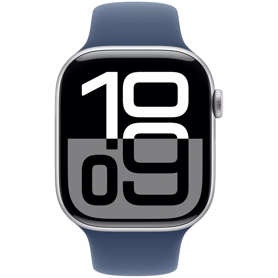 Apple Watch Series 10 GPS, 46мм, Серебристый, Denim Sport Band, S/M — image №2