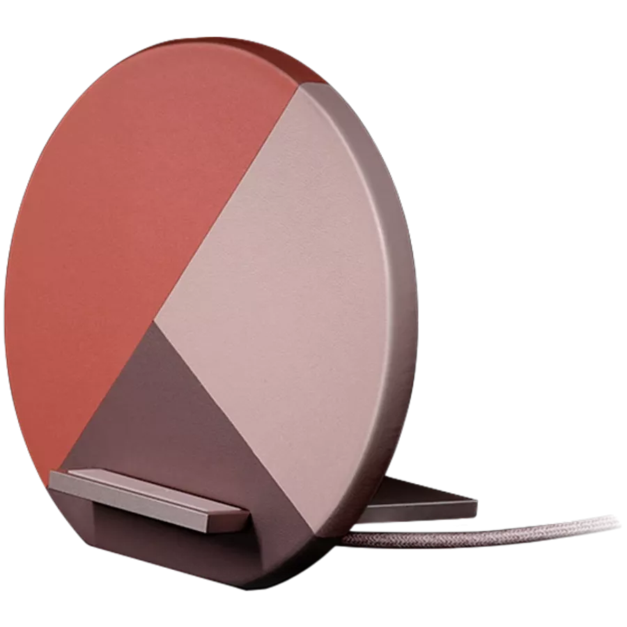 Беспроводное зарядное устройство NATIVE UNION Dock Marquetry Wireless Charger, 10 Вт, Розовый — image №1