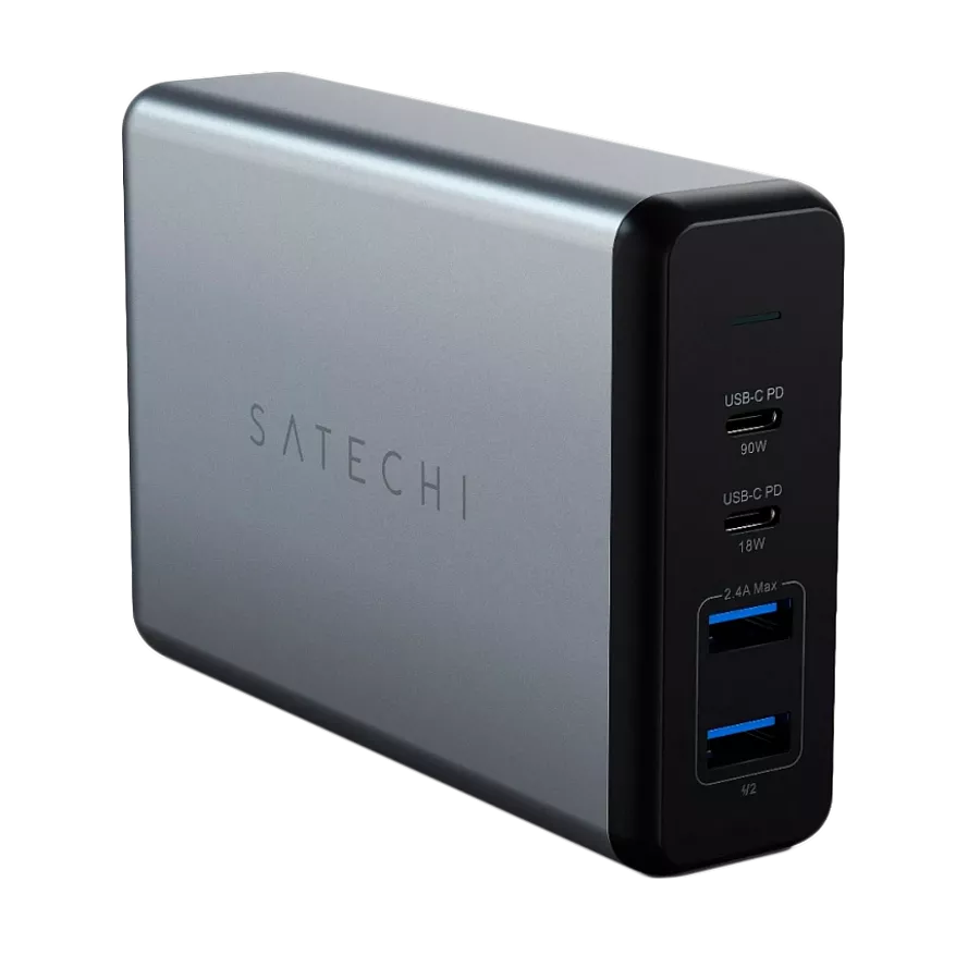 SATECHI Power Adapter 4*USB/USB-C, 108 W, Space Gray 2*USB 2.0 (type A), 2*USB Type-C — Image №1