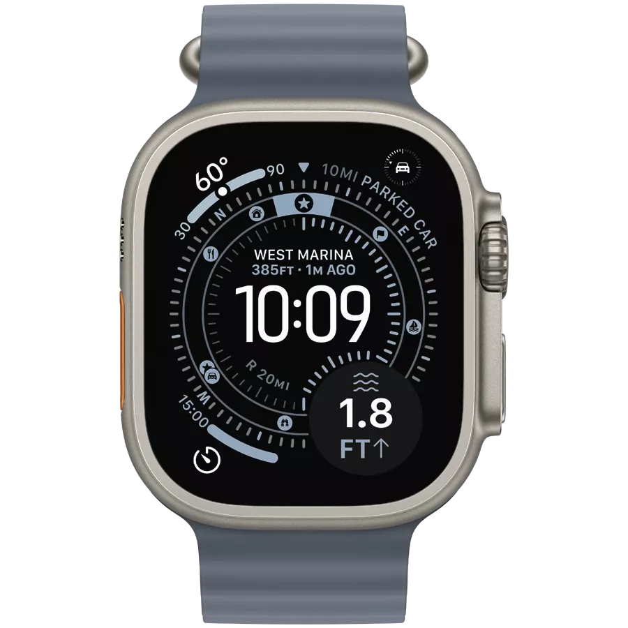 Apple 49mm Ocean Band Extension - Natural Titanium Finish Band Extension Ocean Band Anchor Blue for Apple Watch 44/45/46/49 mm — Image №4