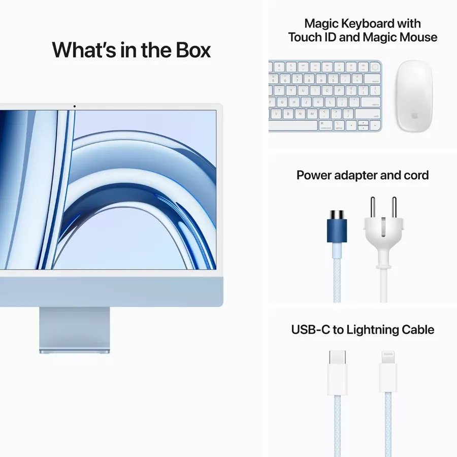 iMac 24" M3, 8C CPU 10C GPU, 8GB 512GB SSD, Blue — Image №9