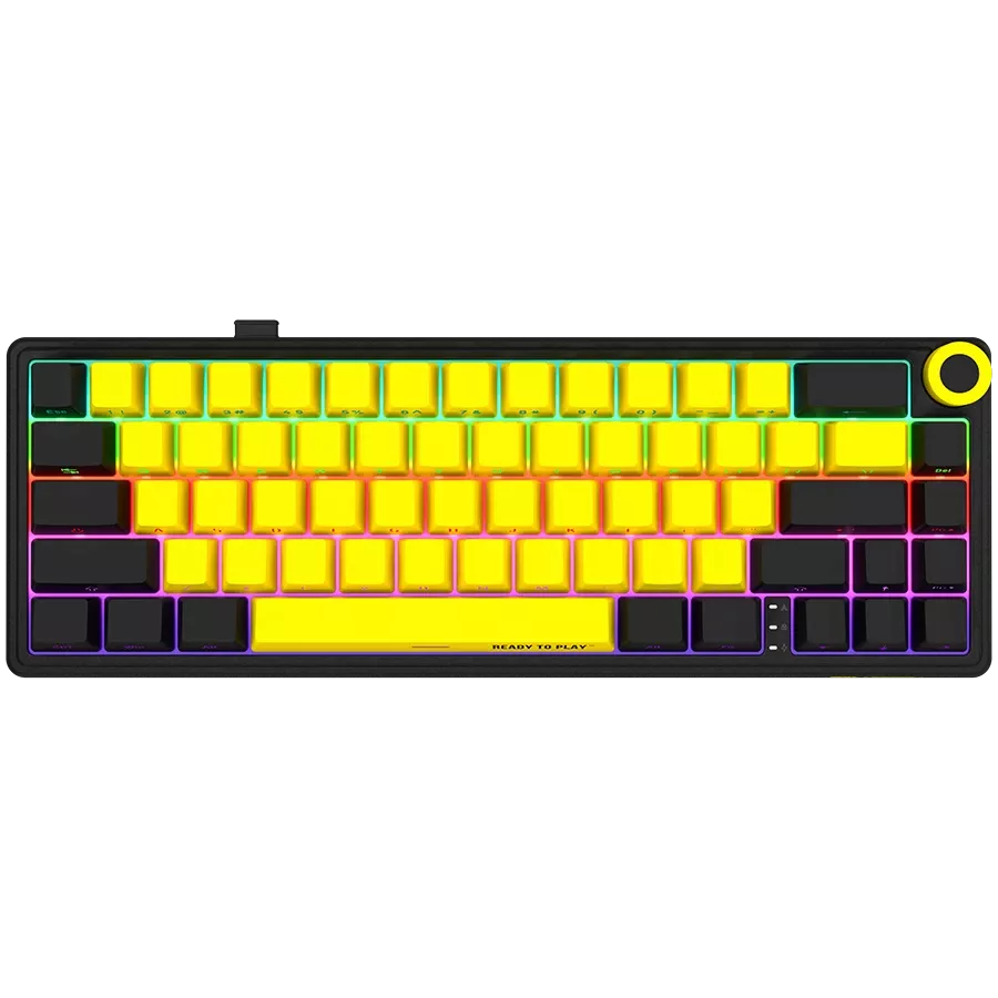 LORGAR KBP70MW Gaming Keyboard, Wireless, Yellow, EN — Image №1