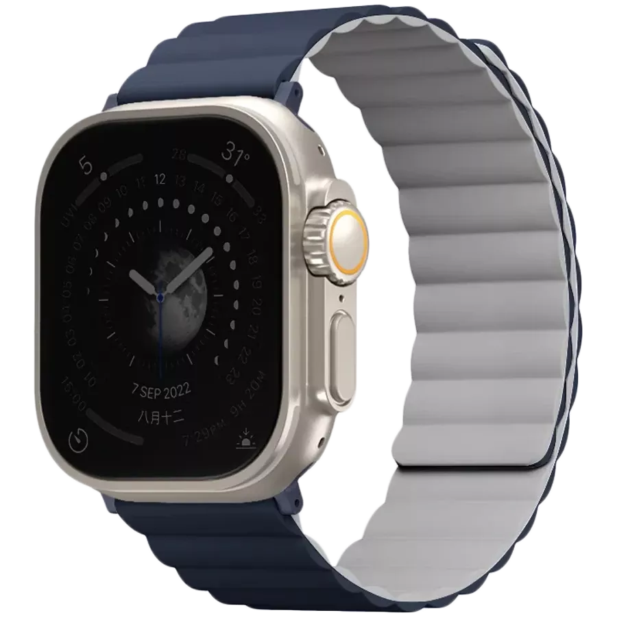 UNIQ Revix reversible Magnetic Strap for Apple Watch 49/45/44/42 Band Revix reversible Magnetic Storm Blue/Grey for Apple Watch 42/44/45/49 mm — Image №1