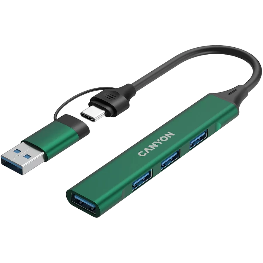 CANYON  DS-02  USB Hub 4 Port USB-C Hub DS-02 Πράσινο — Εικών №3