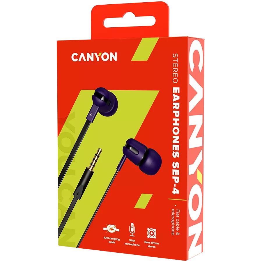 Дротова навушники CANYON SEP-4, Ультрафіолет — Зображення №2