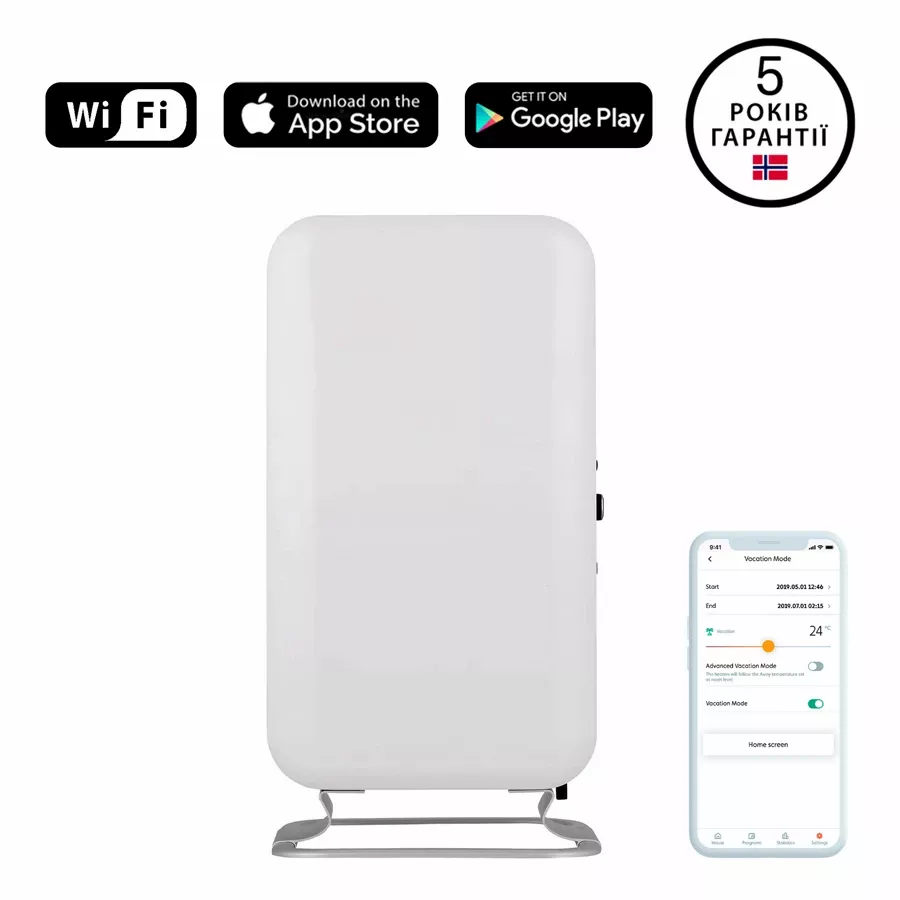 Оливний (масляний) радіатор Mill 1500W WiFi — Зображення №1