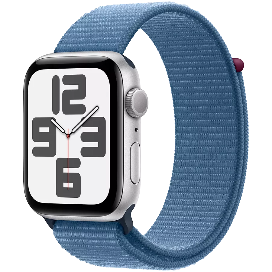 Apple Watch SE GPS Gen.2 (2023), 44мм, Серебристый, Winter Blue Sport Loop — Изображение №1