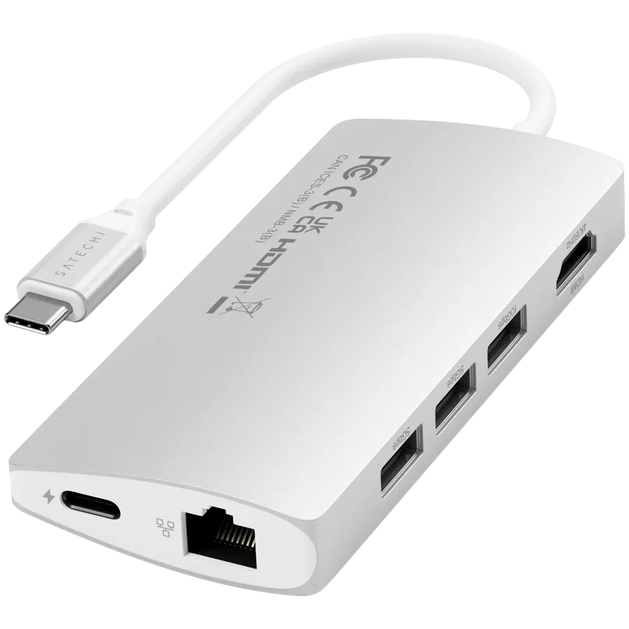 SATECHI  Multi-Port Adapter V2  Multiport Adapter  Silver — Image №3