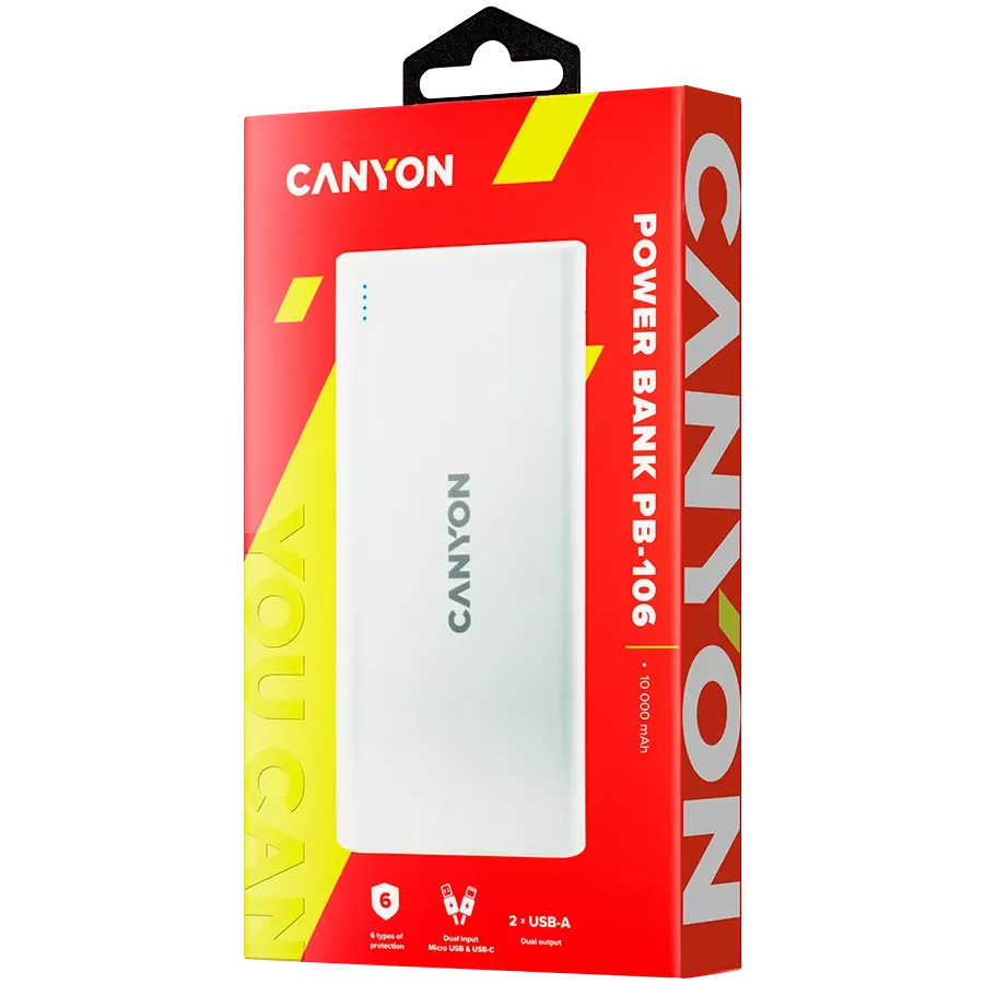 CANYON PB-106 Живлення - зарядний пристрій для батареї, 10000 мА/год — Зображення №3