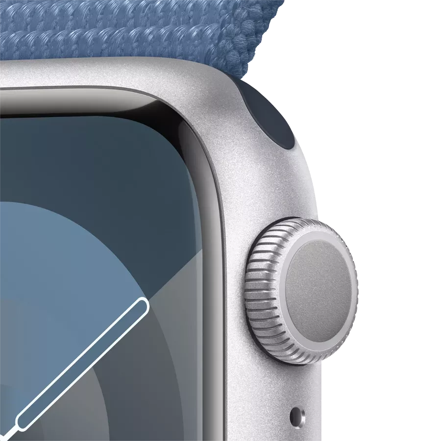Apple Watch Series 9 GPS  Winter Blue Sport Loop, 41mm, Silver — Image №3