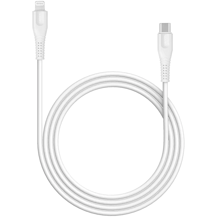 Кабель CANYON USB Type C - Lightning MFI 1.2м White — Зображення №2