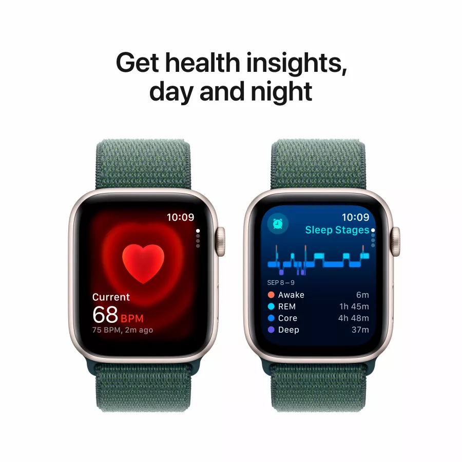 Apple Watch SE GPS Gen.2 (2024), 40mm, Starlight, Lake Green Sport Loop — Image №5