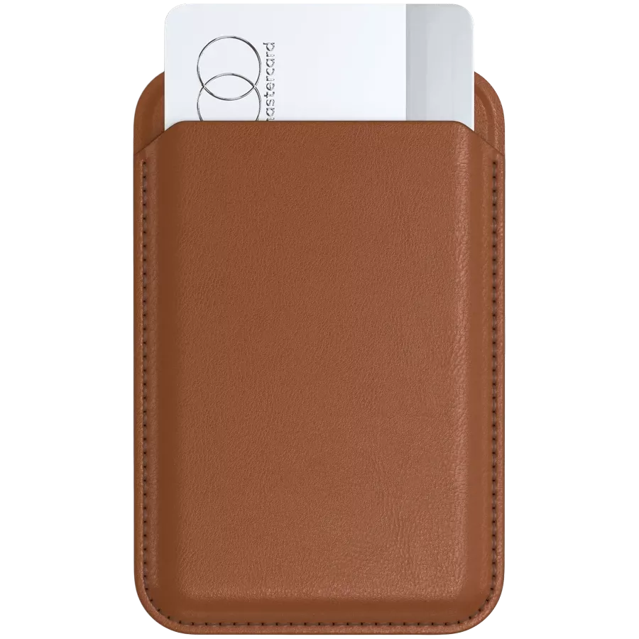 SATECHI Wallet Vegan-Leather Magnetic Wallet Stand , Brown — Image №4