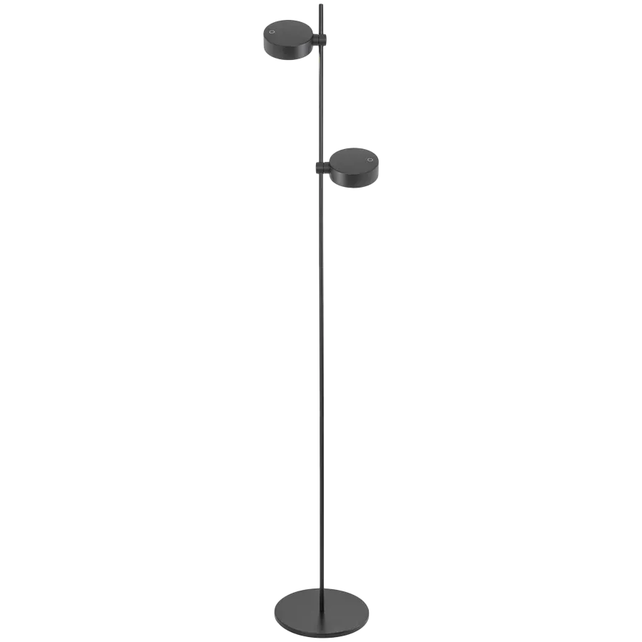 ZAFFERANO SUPER O FLOOR LAMP 2 L. 250x1600mm. MATT BLACK 2x3.5W 27/31/40K-5Vdc — Image №1