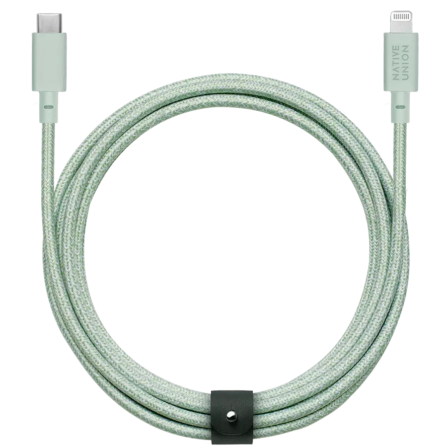 NATIVE UNION Кабель-переходник с USB-C на Lightning BELT 3 TYPE C, Зеленый, 1.2м — image №1