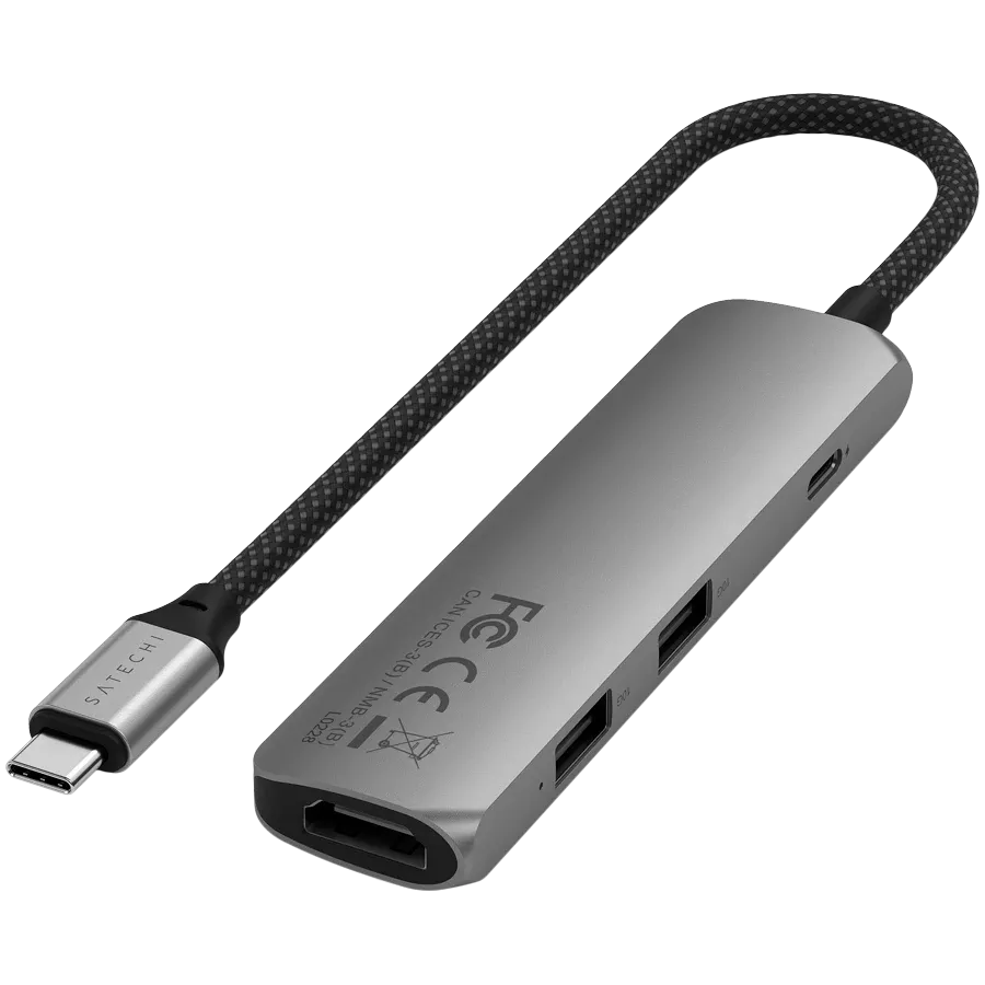 SATECHI  Slim 4 Multiport  Multiport Adapter  Space Gray — Image №3