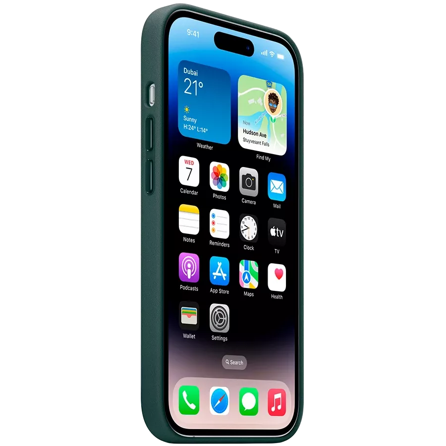 Чехол APPLE Leather Case с MagSafe Зелёный лес для iPhone 14 Pro — Изображение №3