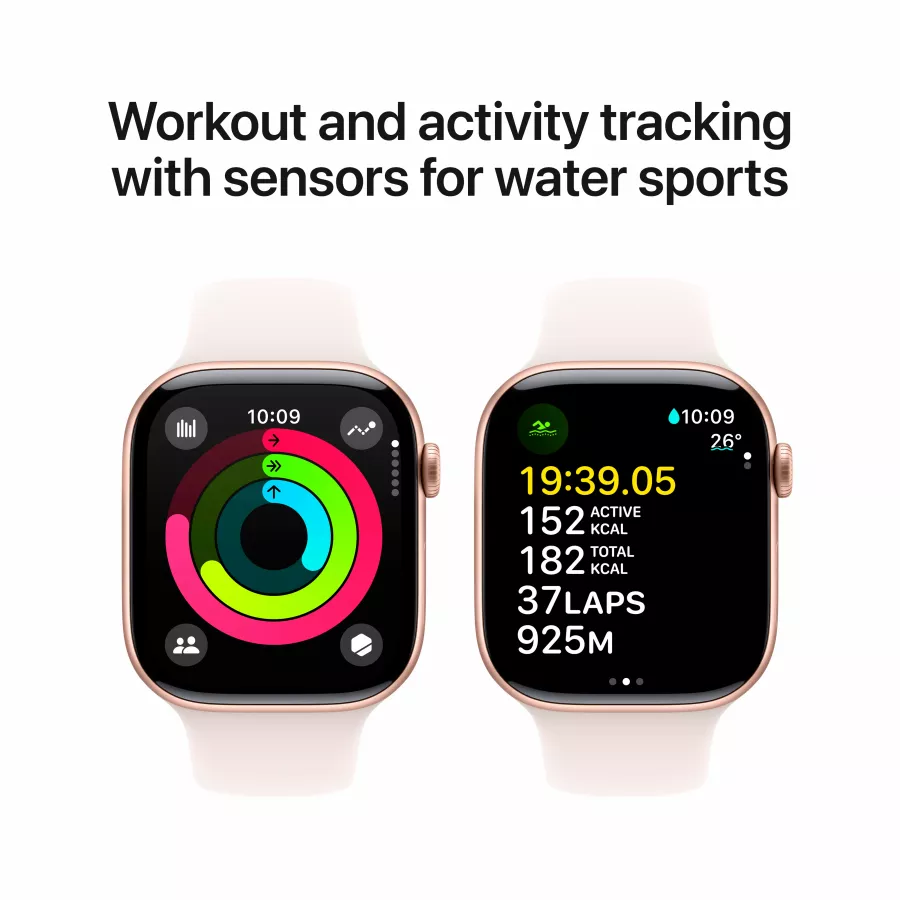 Apple Watch Series 10 GPS, 46mm, Rose Gold, Light Blush Sport Band, M/L — Image №4