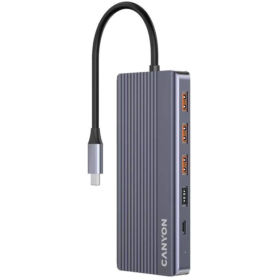 CANYON  Multiport Adapter 13in1 USB C hub Сірий — Зображення №1