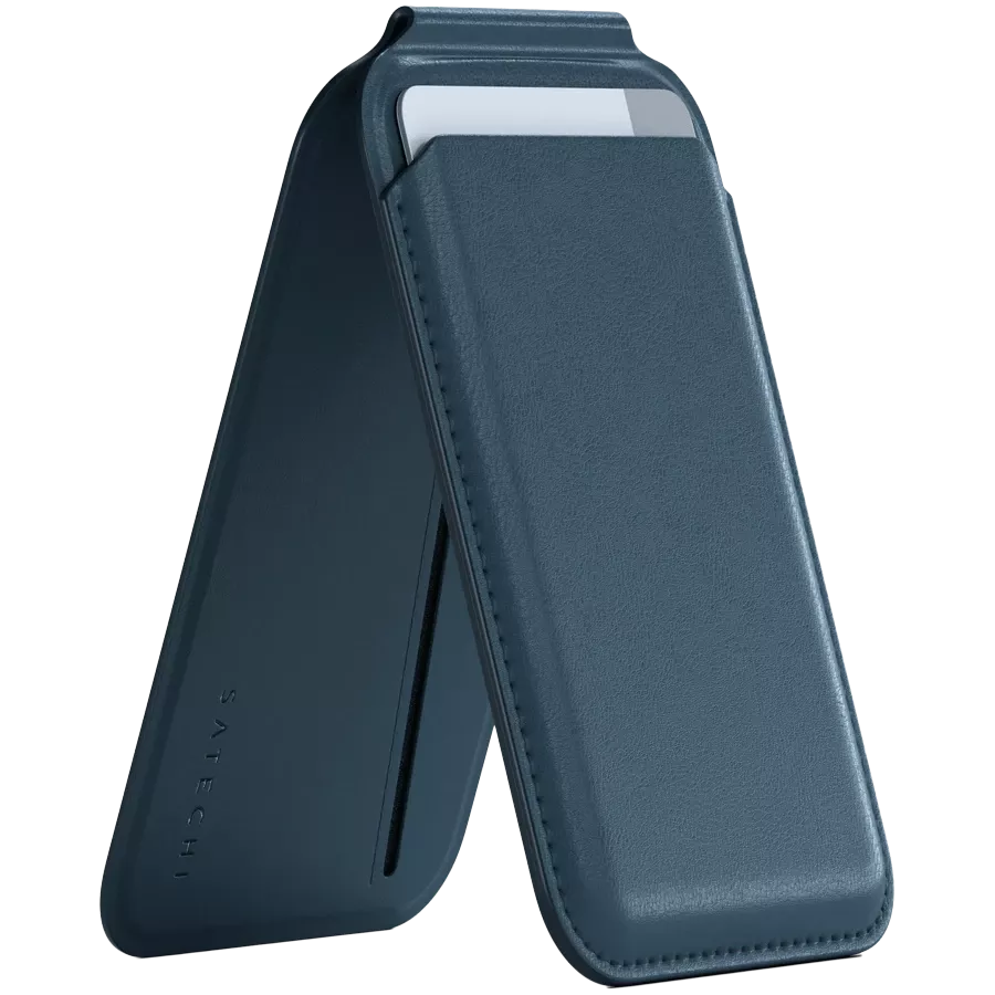 SATECHI Wallet Vegan-Leather Magnetic Wallet Stand , Dark Blue — Image №1