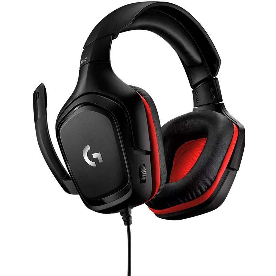 Headset LOGITECH G332 with Microphone, Black/Red — Image №2