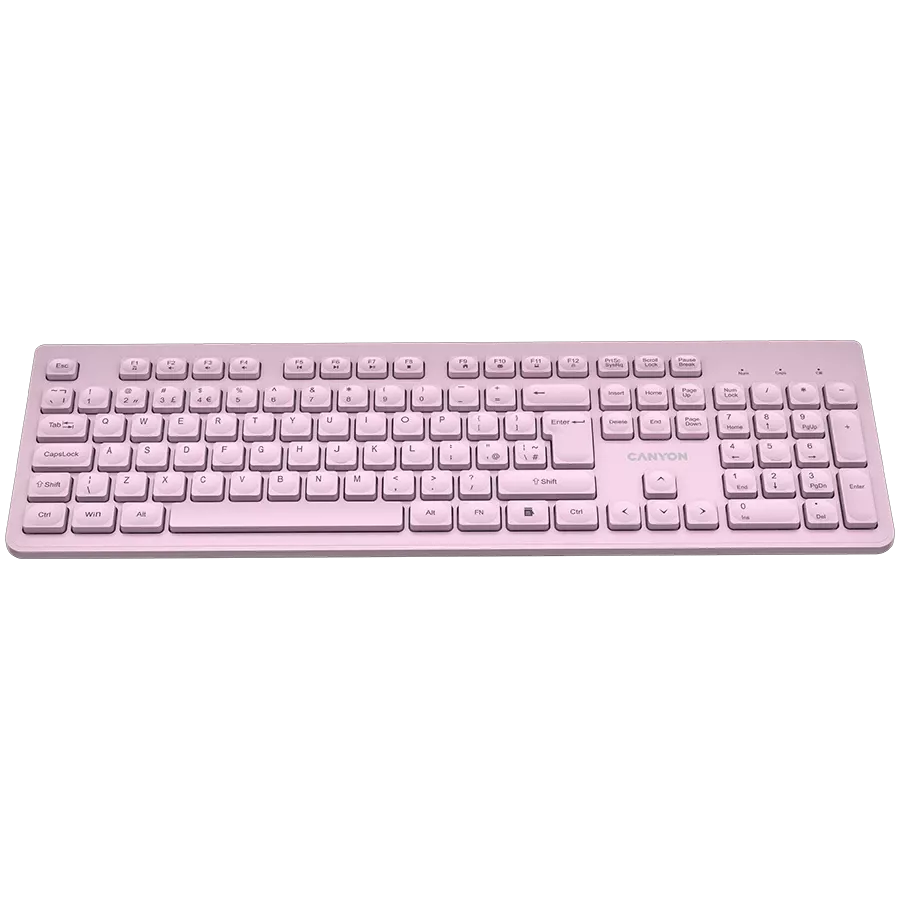 CANYON HKB-W01 Πληκτρολόγιο, Ασύρματο, Ροζ — Εικών №2