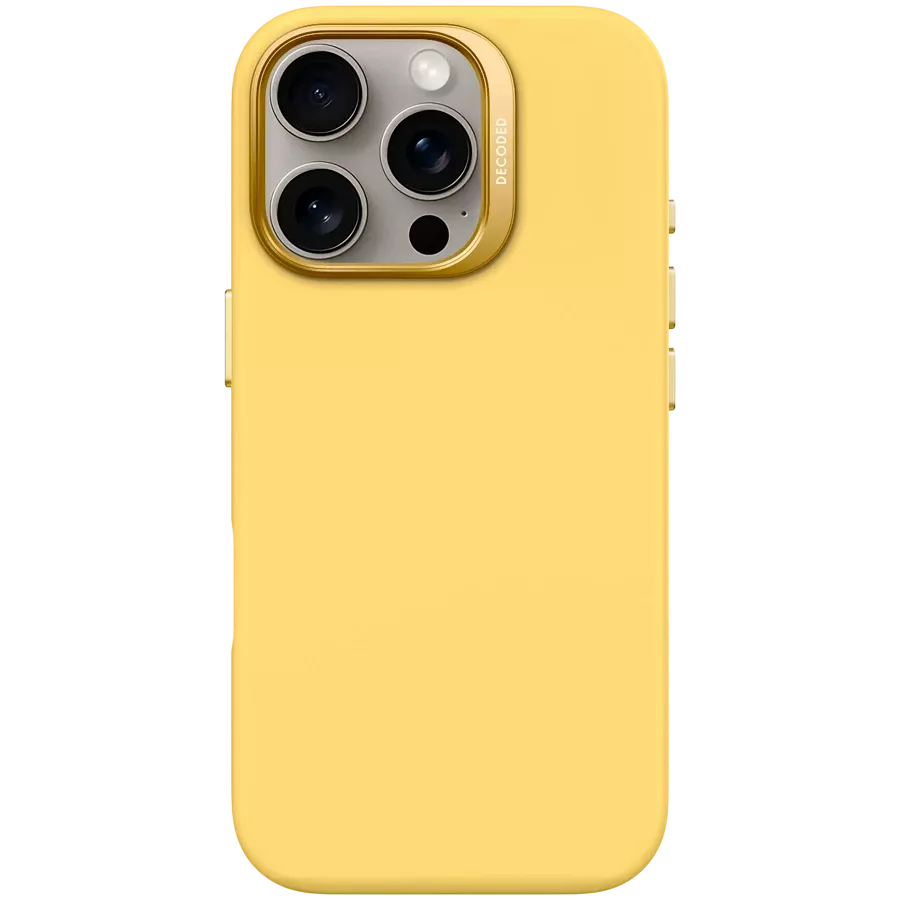 Husă din silicon DECODED cu MagSafe pentru iPhone 16 Pro, Popcorn Yellow — image №1