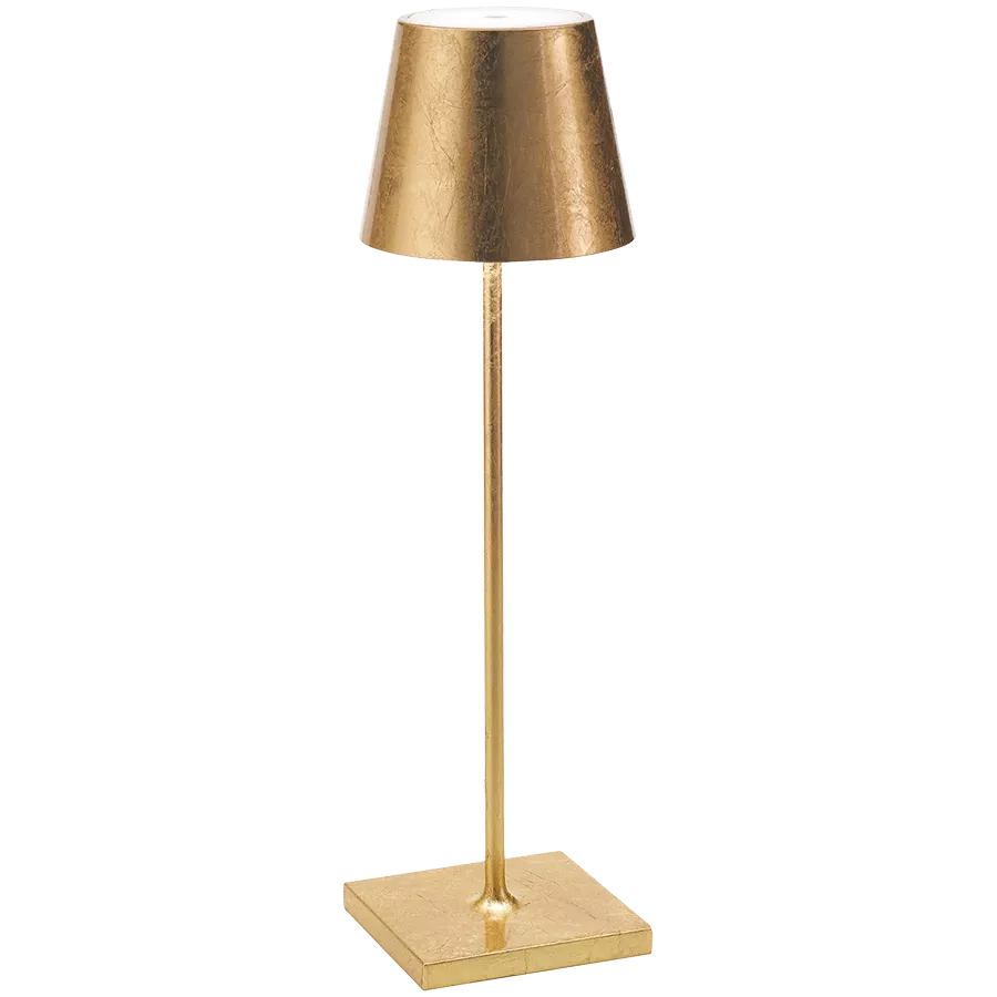 ZAFFERANO POLDINA PRO TABLE LAMP 111x380mm. GOLDEN LEAF 2.2W LED 185/203lm. — Εικών №1