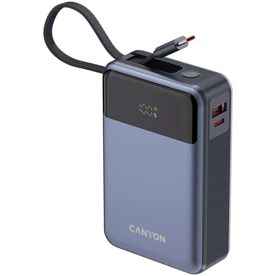 CANYON OnPower 600 Power Bank, 20000 mAh, Σκούρο Γκρι — Εικών №6