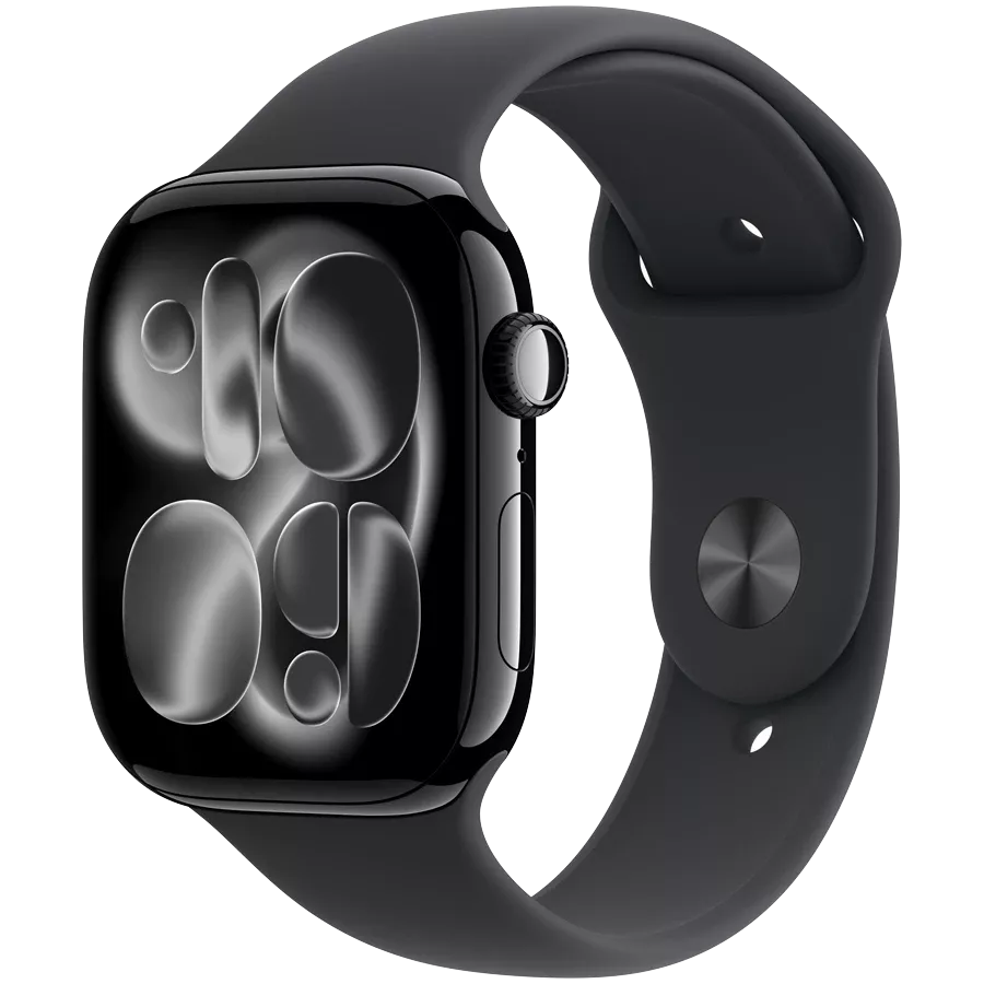 Apple Watch Series 11 GPS, 46mm, Jet Black Aluminium, Black Sport Band, S/M — Image №1