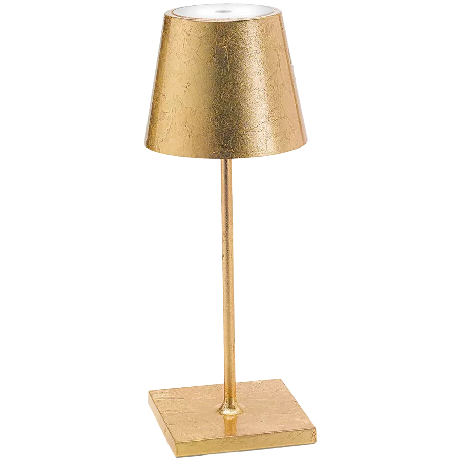 ZAFFERANO POLDINA MINI PRO TABLE LAMP 111x300mm. GOLDEN LEAF 2.2W LED 185/203 lm. — Image №1