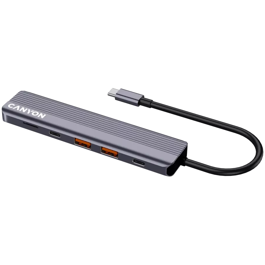 CANYON  Многопортовый адаптер 6in1 USB C hub Серый — Изображение №5