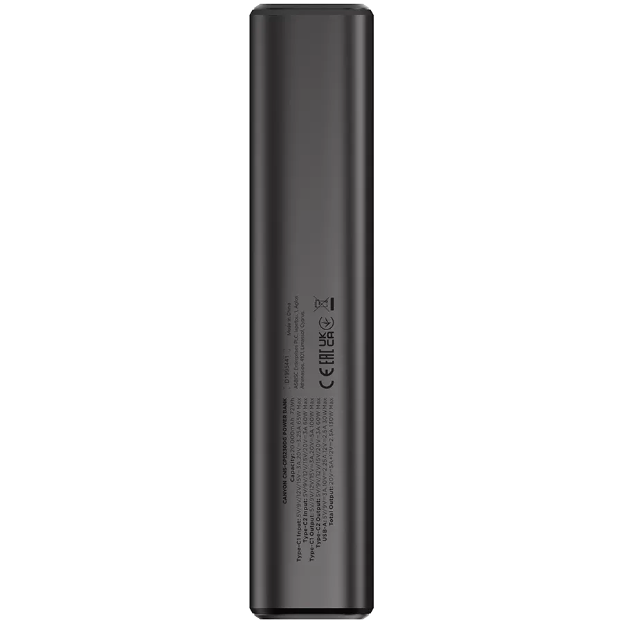 CANYON OnPower 230 Power Bank, 20000 mAh, Σκούρο Γκρι — Εικών №3